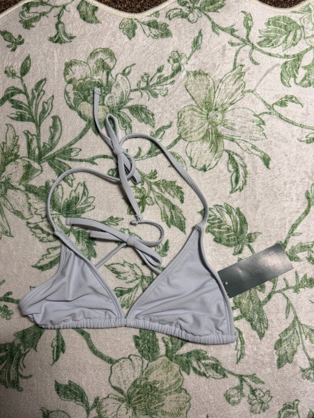 wild fable gray triangle bikini top. classic halter neck ties. NWT